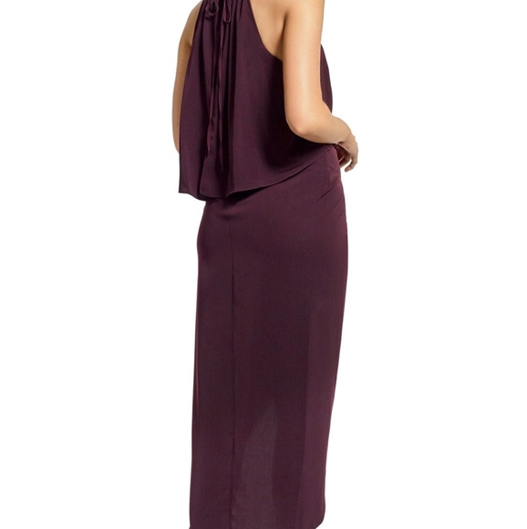 Shona Joy Frill High Neck Maxi Dress Aubergine - Picture 3 of 11